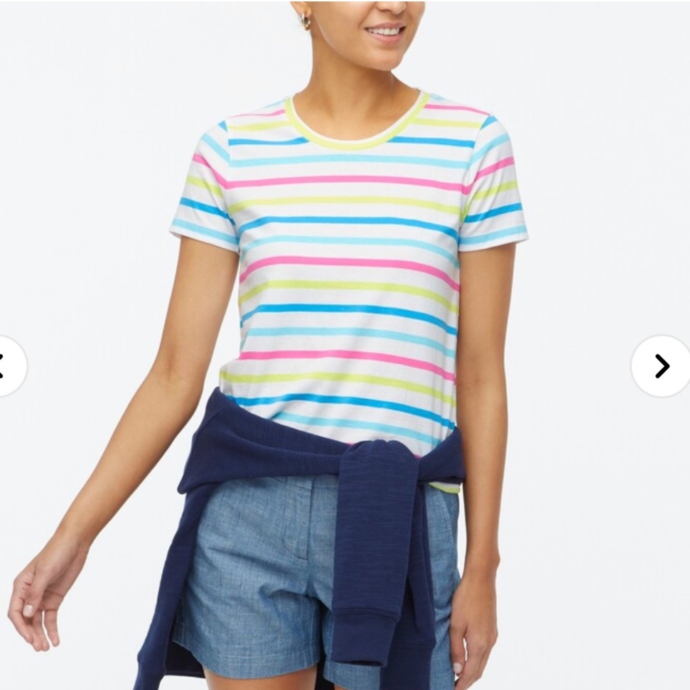 NWT J. CREW RAINBOW STRIPED GRAPHIC TEE, S & M